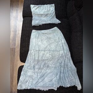Elegant Blue Lace Women Skirt